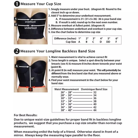 Dominique Size 36DD Black Noemi Backless Strapless Balconette Bridal Bra, NEW - Picture 13 of 13